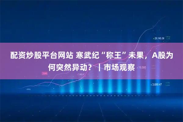 配资炒股平台网站 寒武纪“称王”未果，A股为何突然异动？｜市场观察